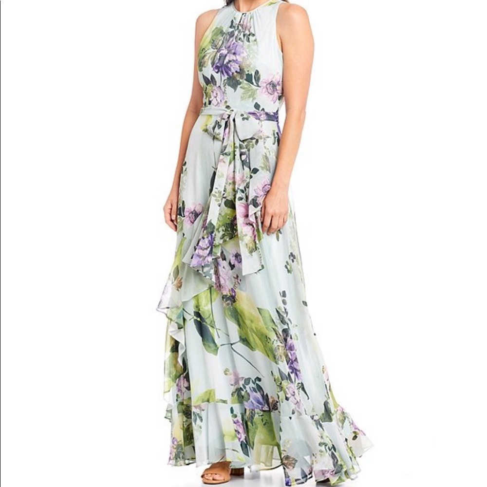 Alex Marie Dress Round Neck Floral Ruffle